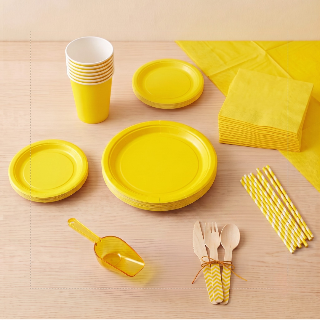 Mantel rectangular papel Amarillo