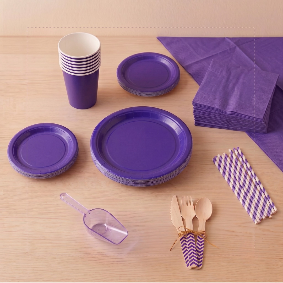 Mantel rectangular papel Morado