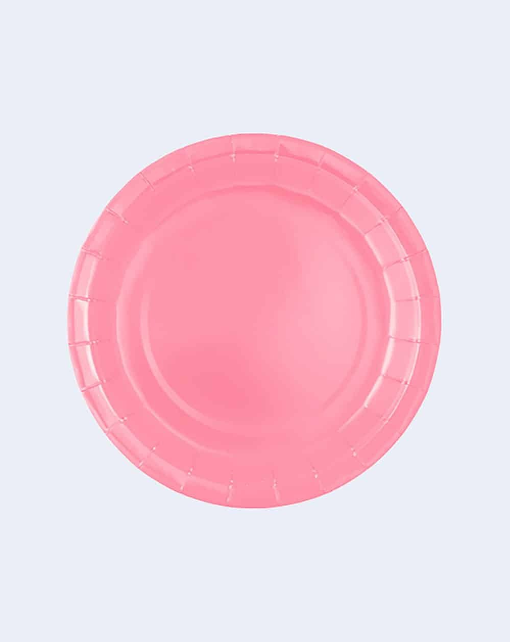 8 Platos Rosa de cartón BIO 17 Cm - Mis Globos