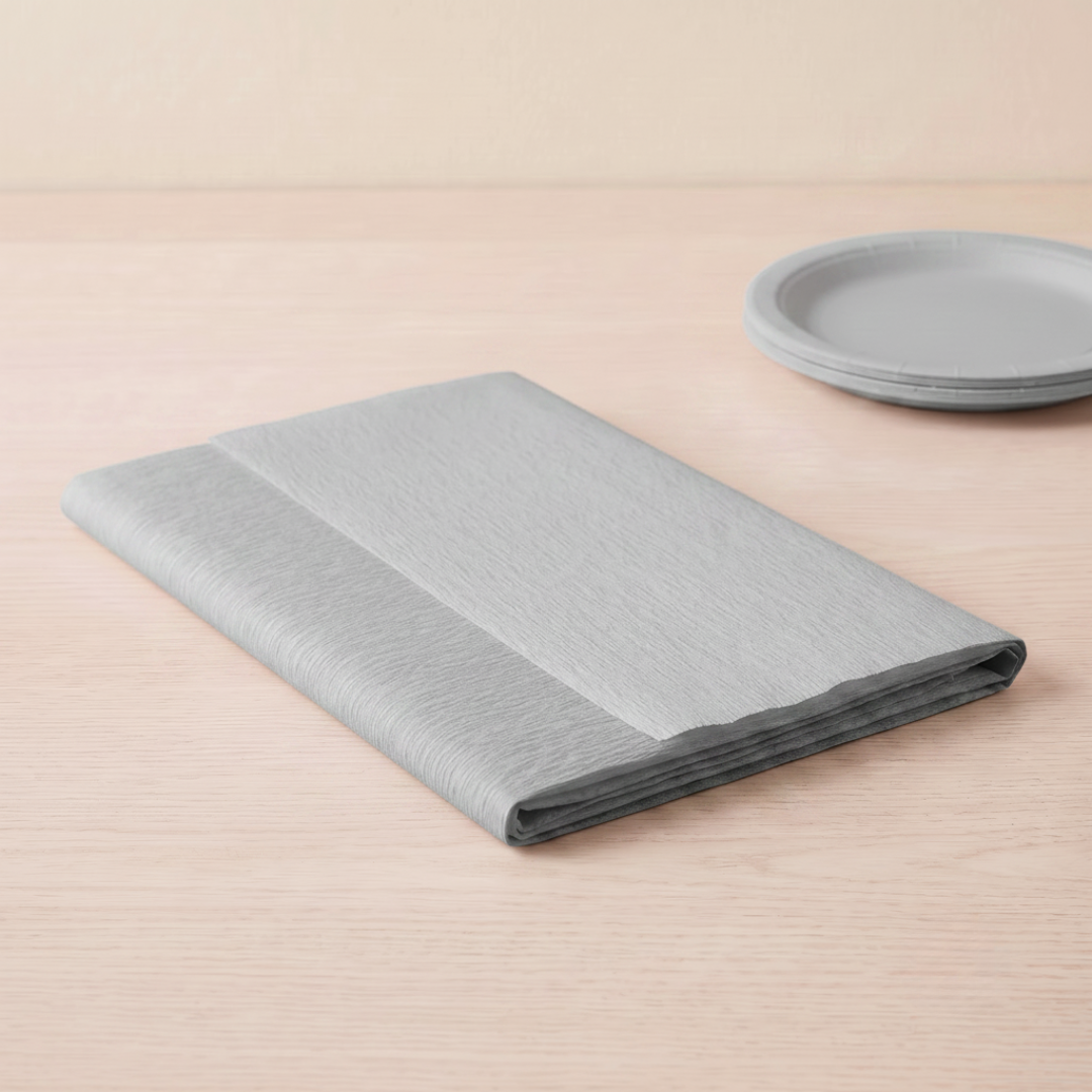 Mantel rectangular papel Plata