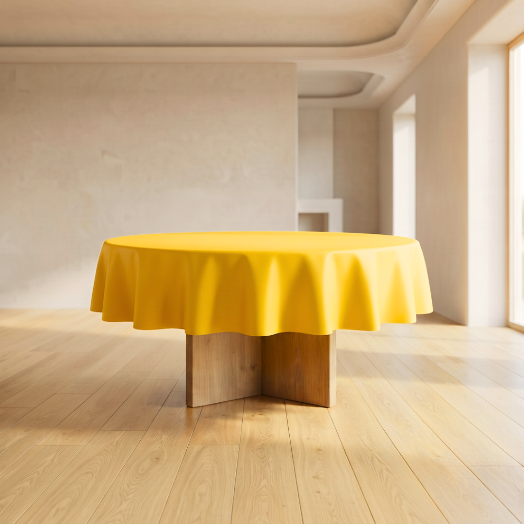 Mantel redondo de plástico Amarillo