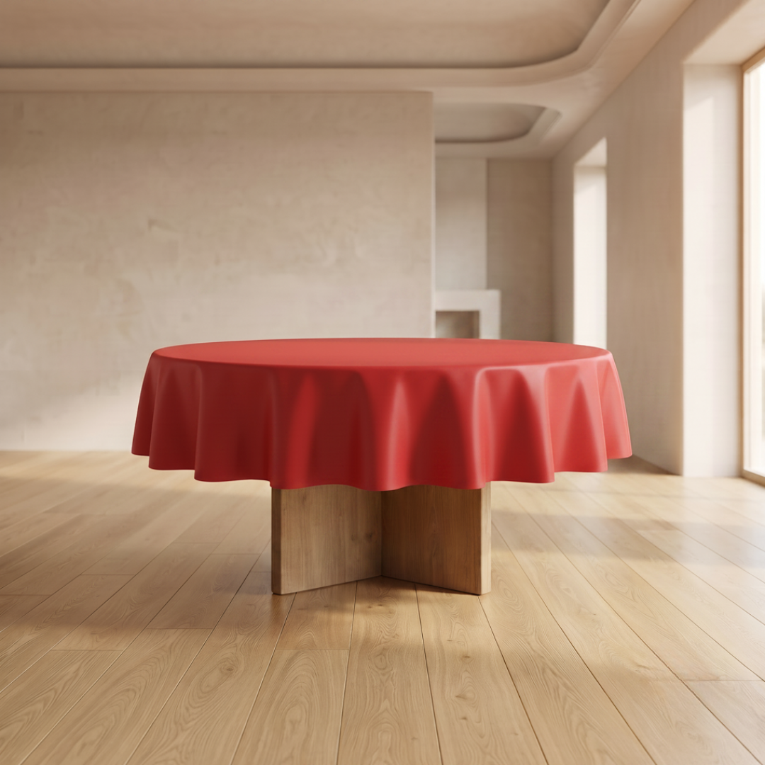 Mantel redondo de plástico Rojo