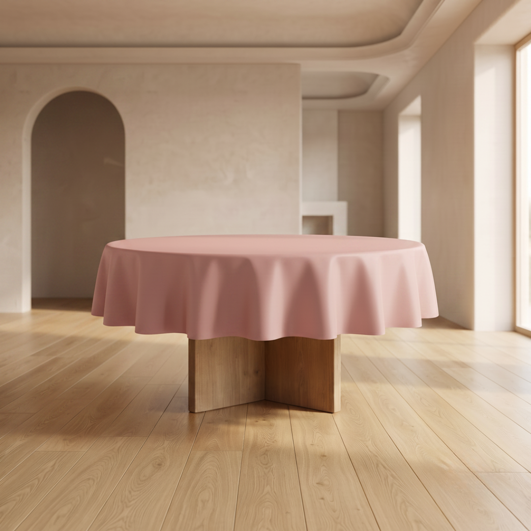 Mantel redondo de plástico Rosa