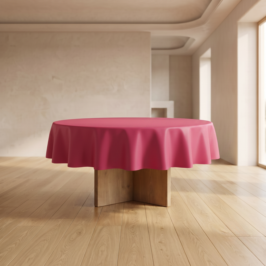 Mantel redondo de plástico Fucsia