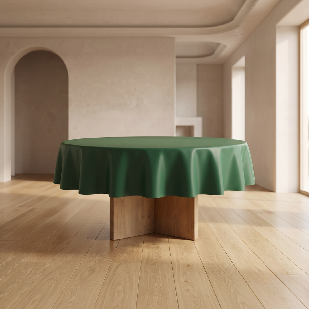 Mantel redondo de plástico Verde oscuro