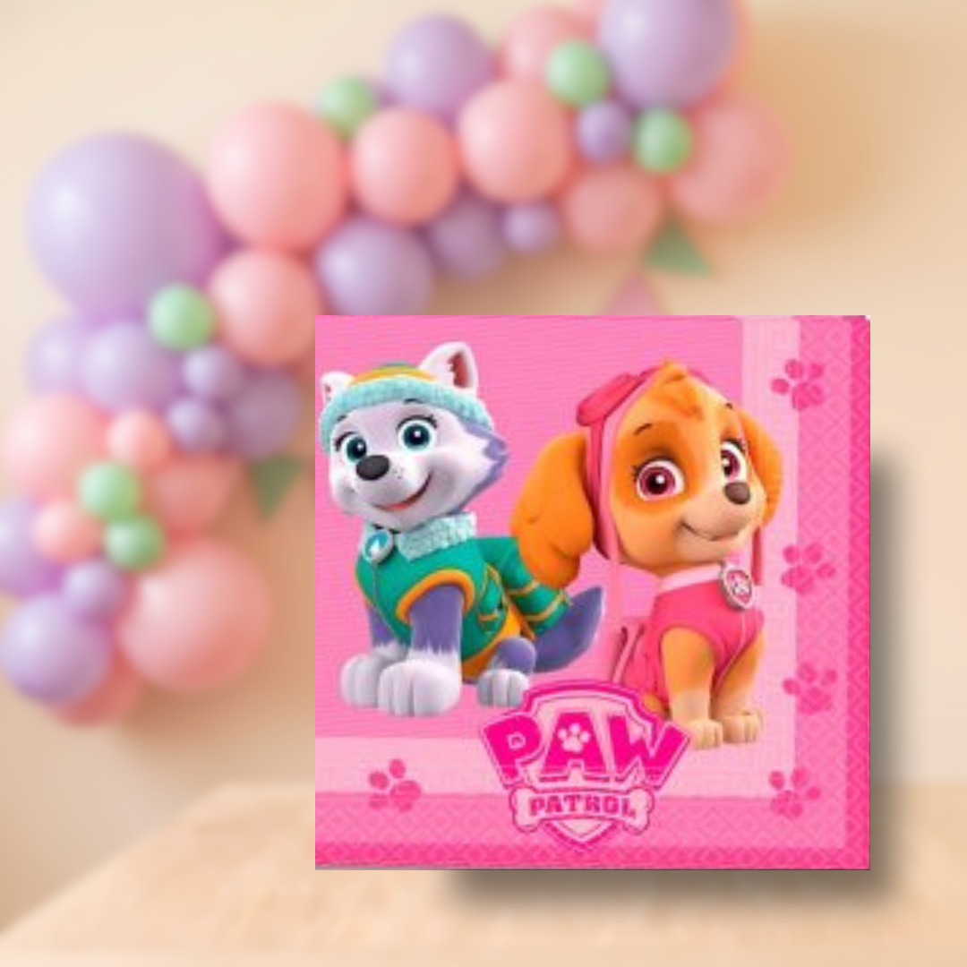 Servilletas Patrulla Canina Skye y Everest 33 × 33 cm | 20 unidades