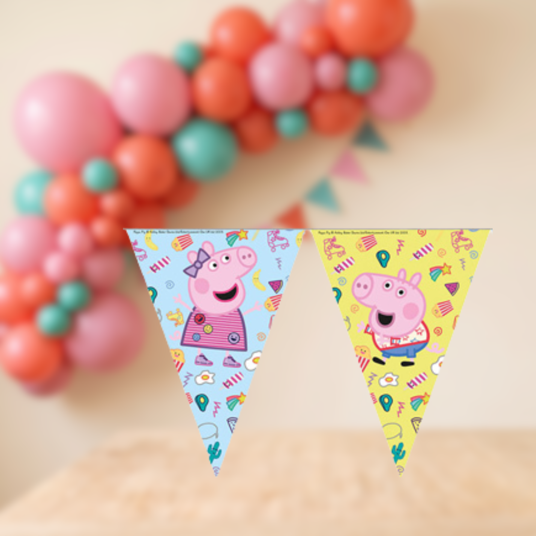 Guirnalda de banderines Peppa Pig 2,3 m