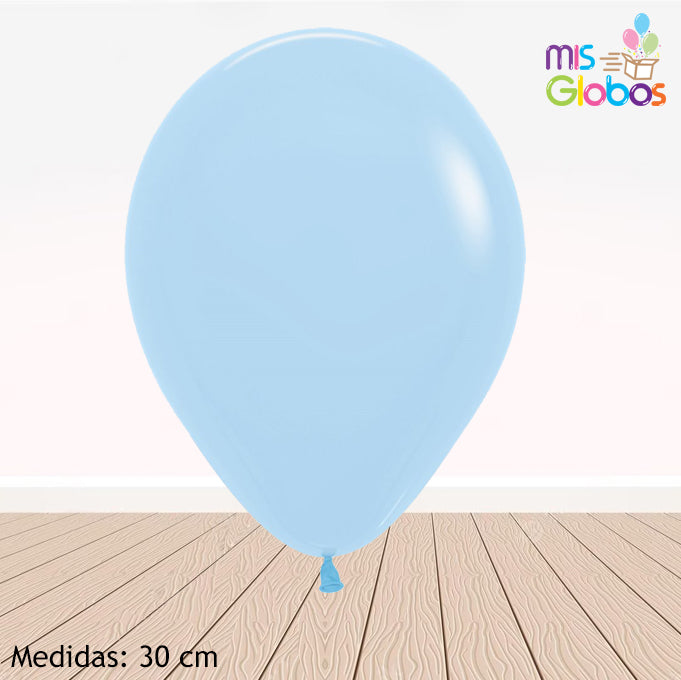 Globo Azul Pastel hinchado con Helio por unidades.