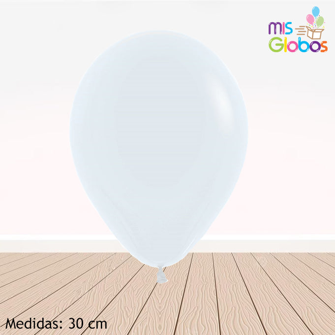 Globo Blanco mate hinchado con Helio por unidades.