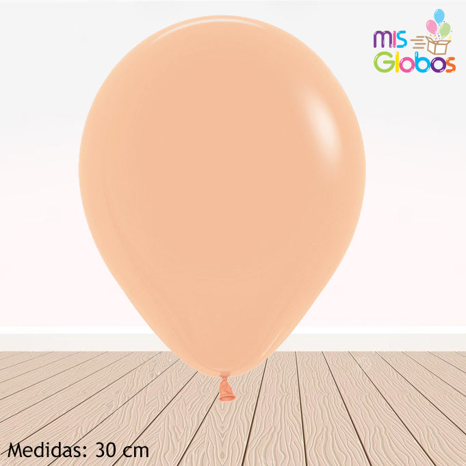 Globo Durazno carne mate hinchado con Helio por unidades.
