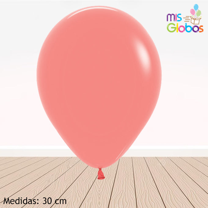 Globo Coral mate hinchado con Helio por unidades.