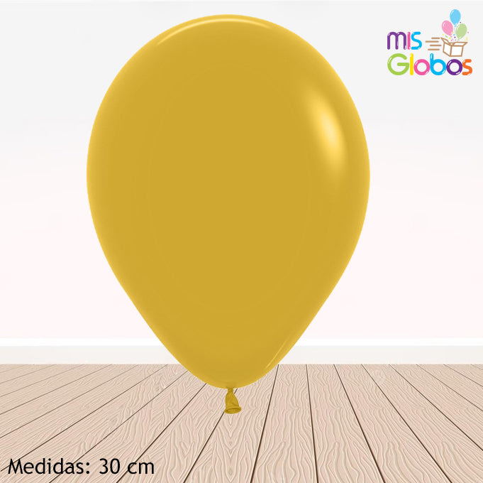 Globo Mostaza mate hinchado con Helio por unidades.