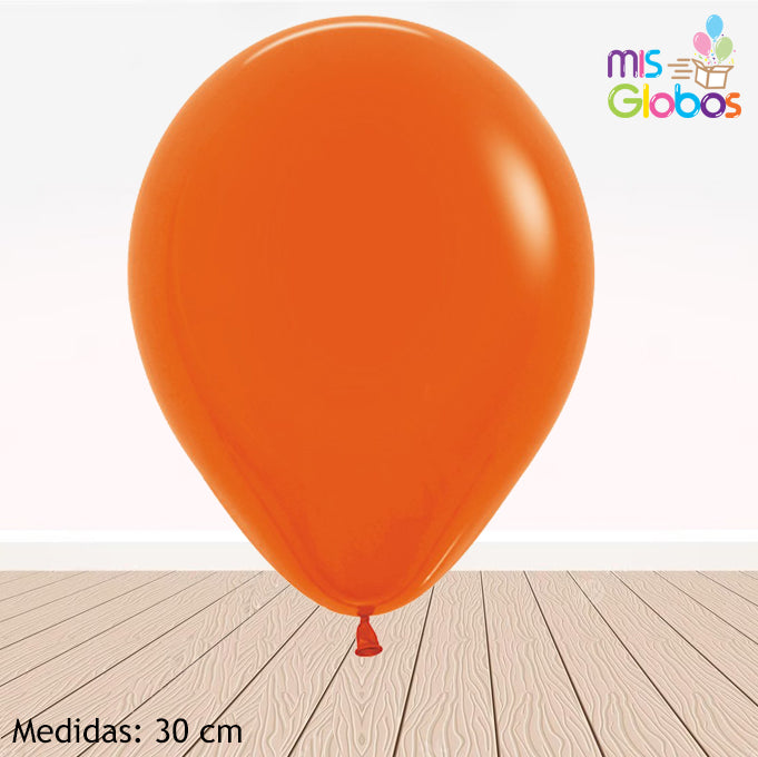 Globo Naranja mate hinchado con Helio por unidades.