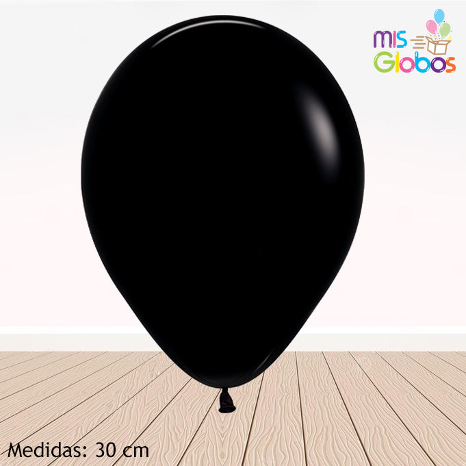 Globo Negro mate hinchado con Helio por unidades.