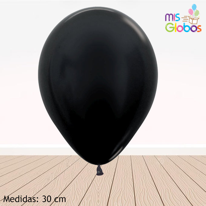 Globo Negro Metal hinchado con Helio por unidades.