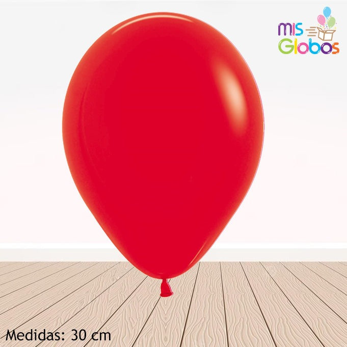 Globo Rojo mate hinchado con Helio por unidades.