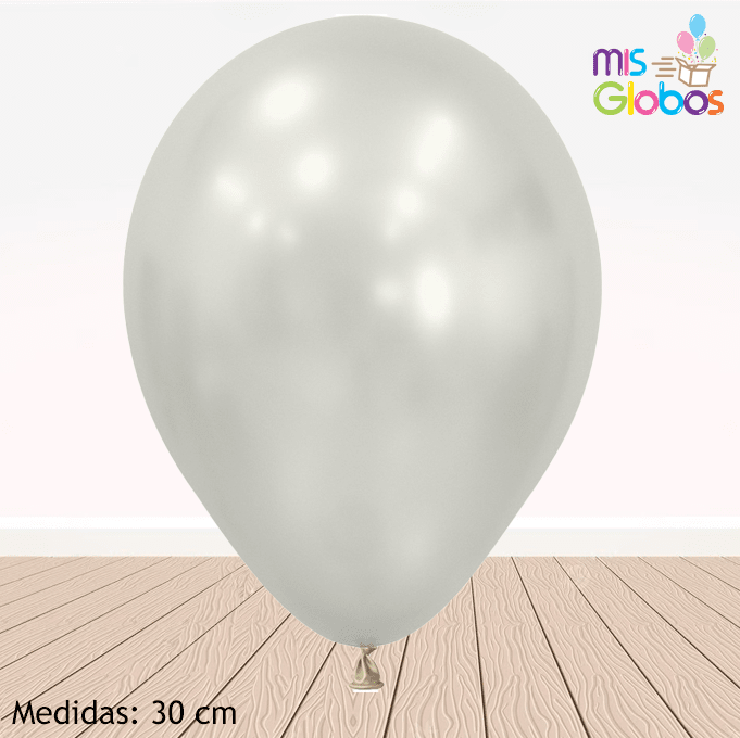 Globo Blanco Nácar Silk hinchado con Helio por unidades.