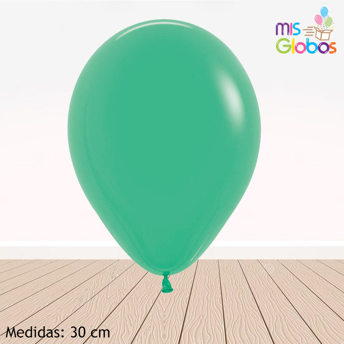 Globo Verde mate hinchado con Helio por unidades.