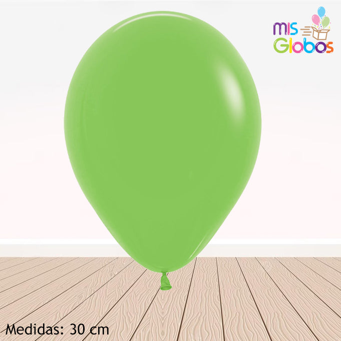Globo Verde Lima mate hinchado con Helio por unidades.