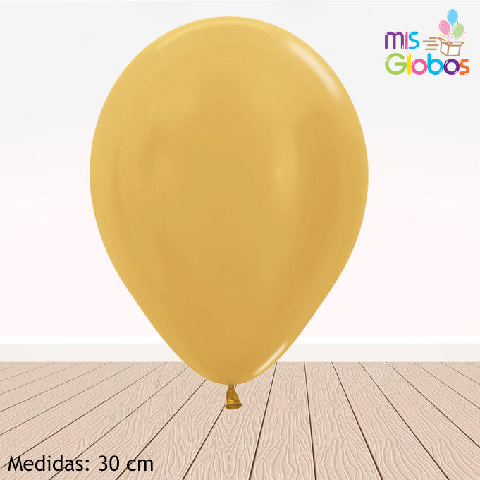 Globo Dorado Metal hinchado con Helio por unidades.