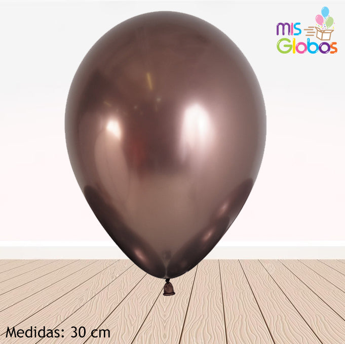 Globo Trufa Cromado hinchado con Helio por unidades.