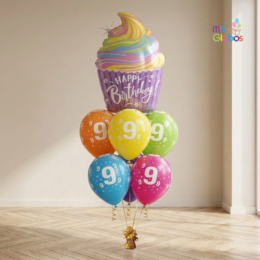 Ramo de globos Sigma Happy Birthday Cupcake