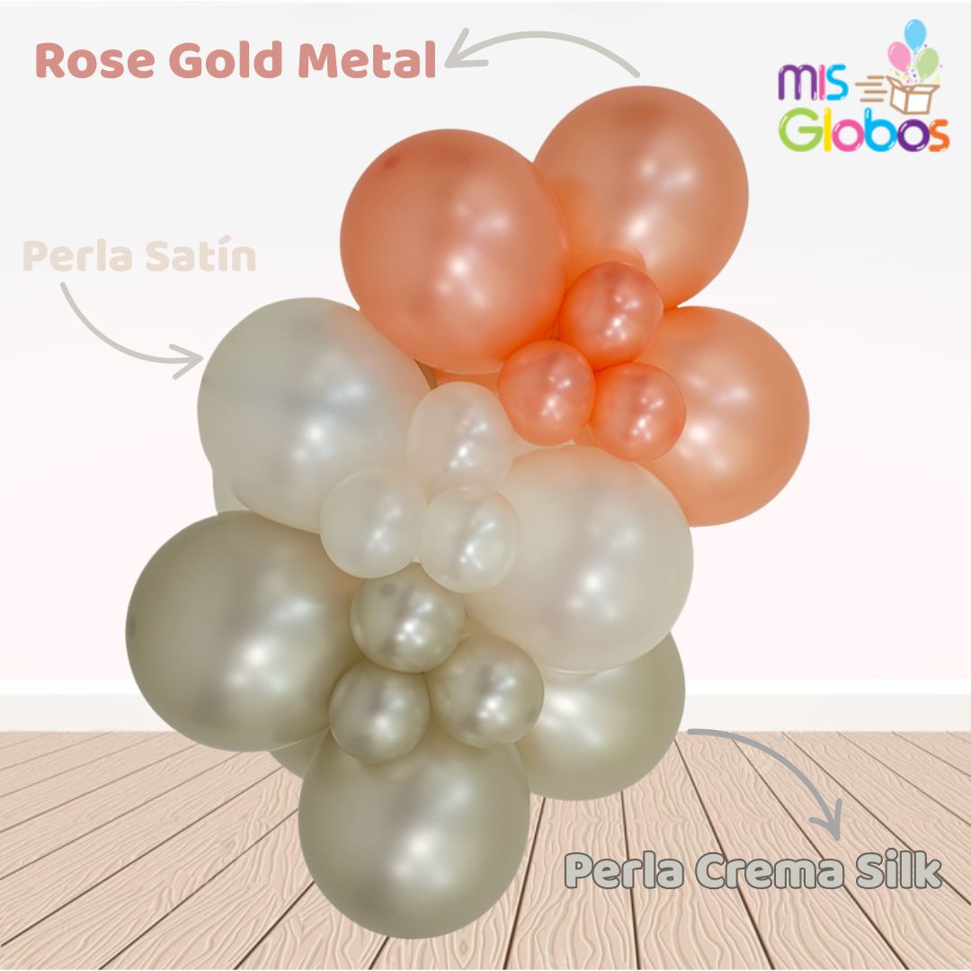 Globo Perla Crema Silk hinchado con Helio por unidades.