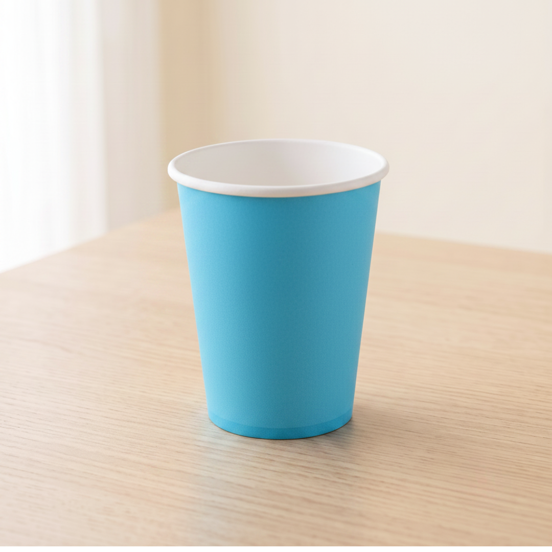 Vasos de cartón azul claro 210 ml | 8 unidades