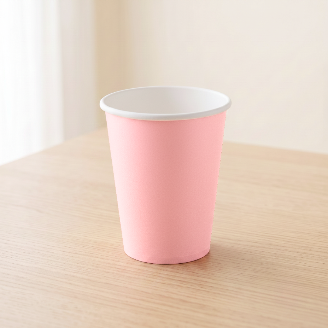 Vasos de cartón rosa 210 ml | 8 unidades