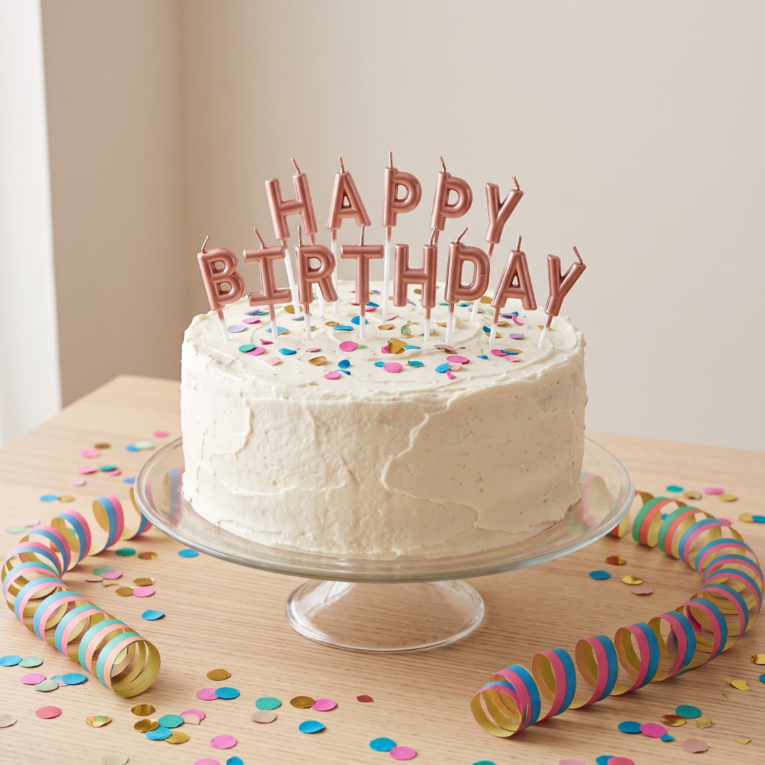 Velas Happy Birthday rose gold