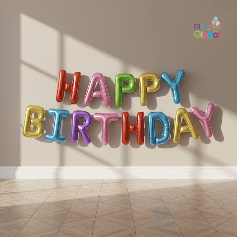 Banner de globos Happy Birthday