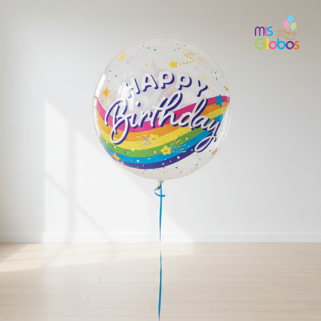 Burbuja Happy Birthday Unicornio