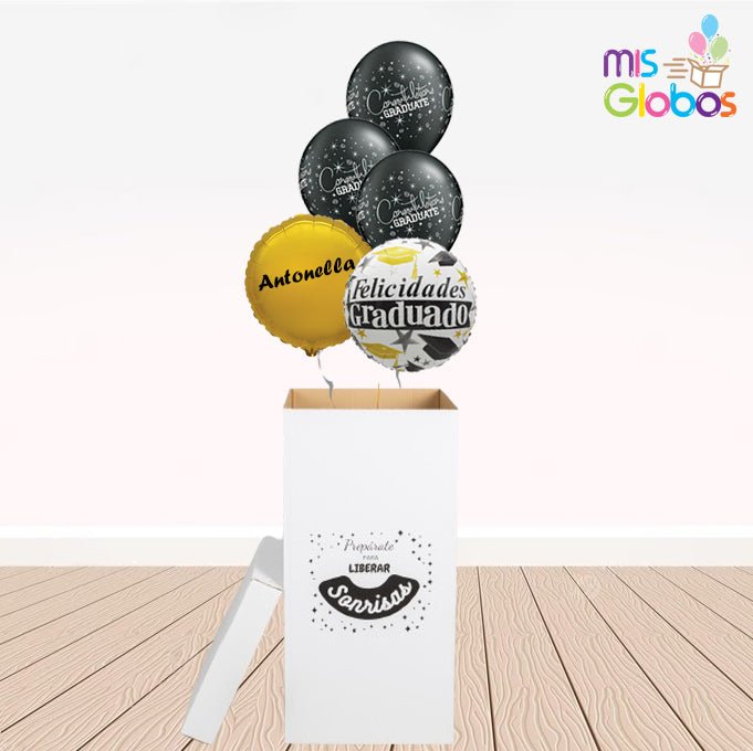 Caja GloBOOM con globos Graduación - Mis Globos