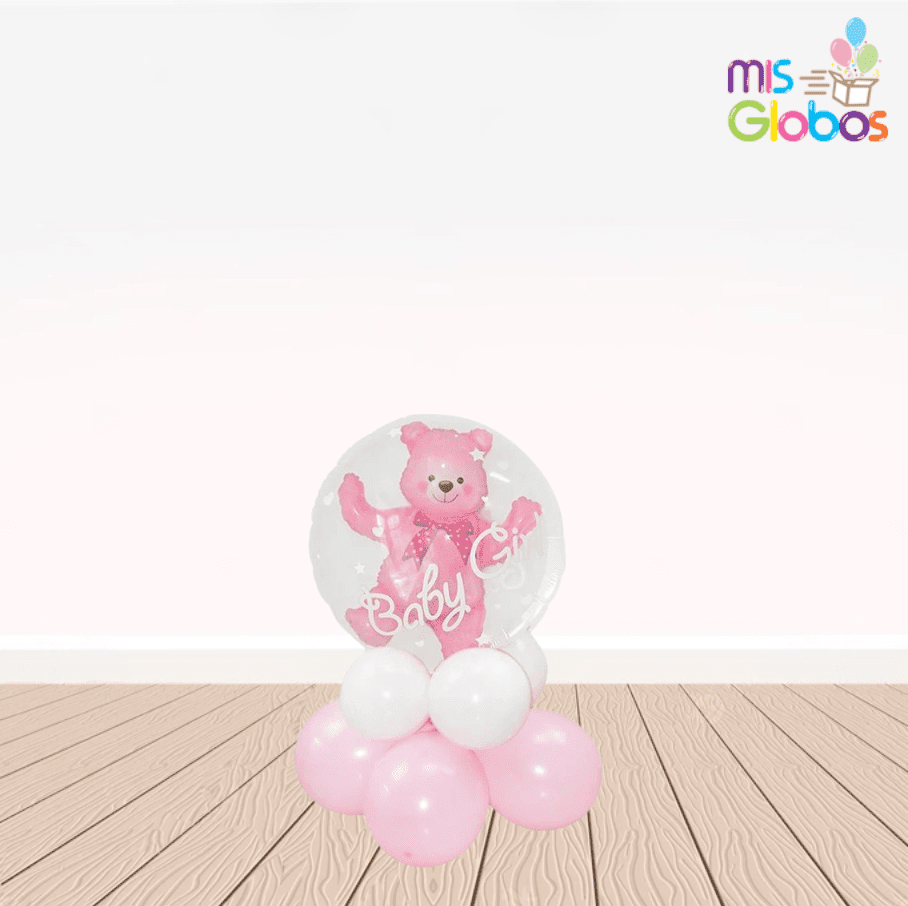 Centro de mesa Osito Rosa