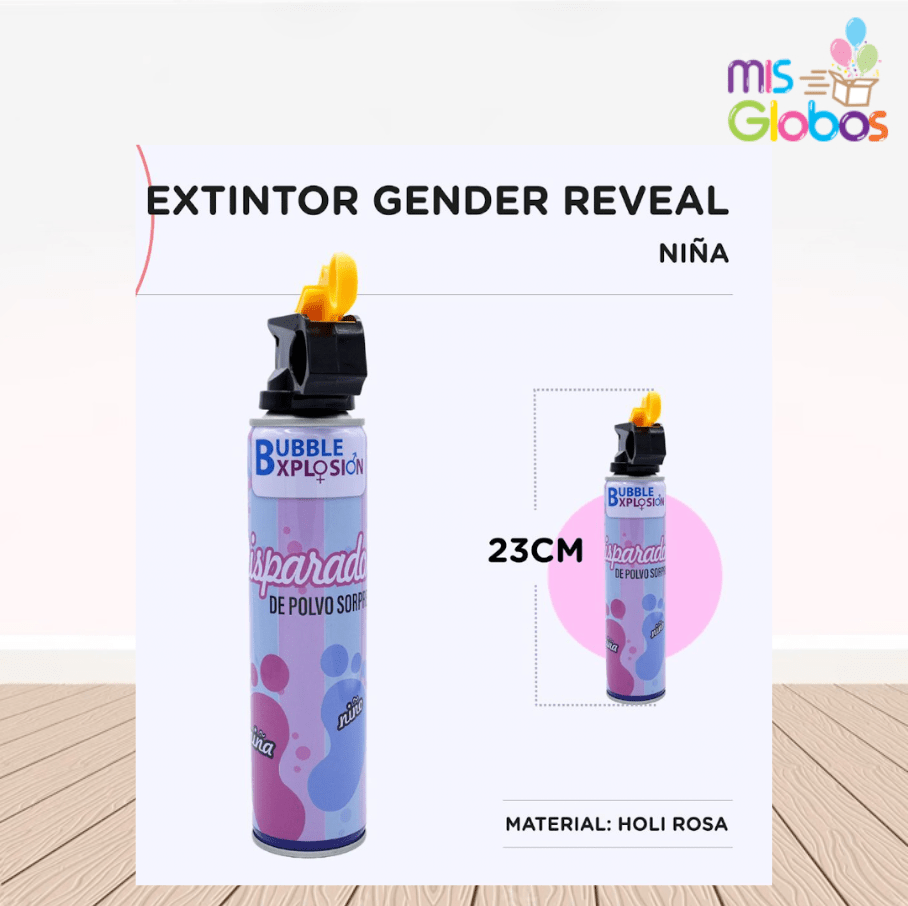Extintor Gender Reveal – Niña Holi Rosa