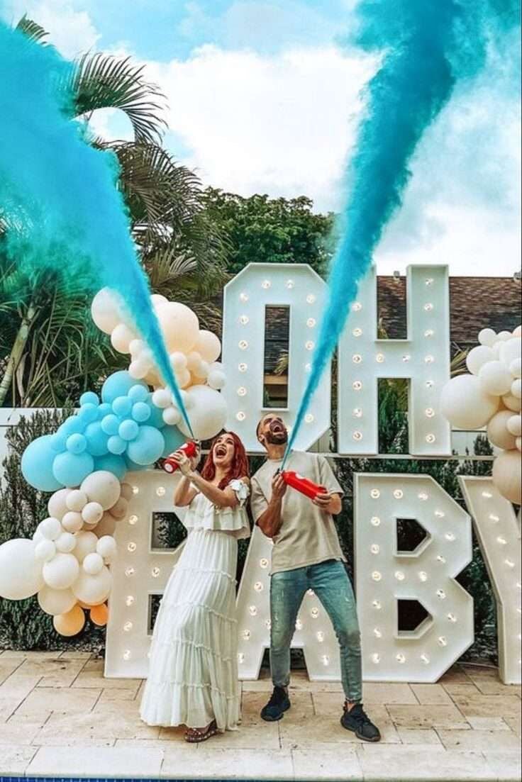 Extintor Gender Reveal – Niño Holi Azul