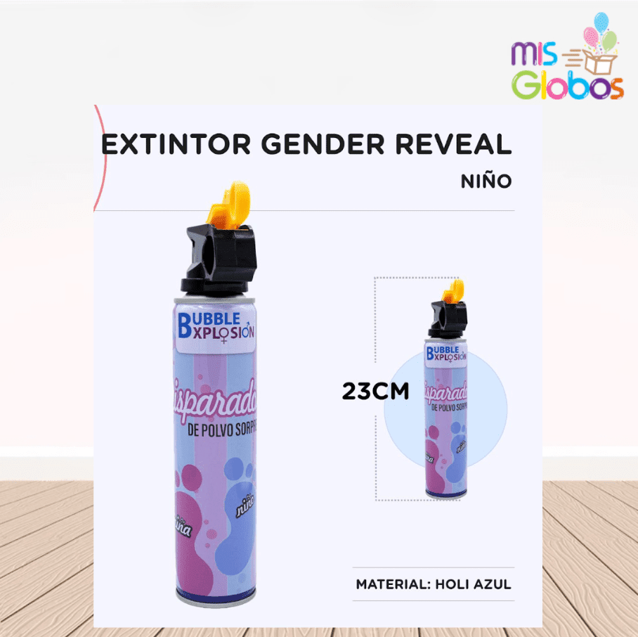 Extintor Gender Reveal – Niño Holi Azul