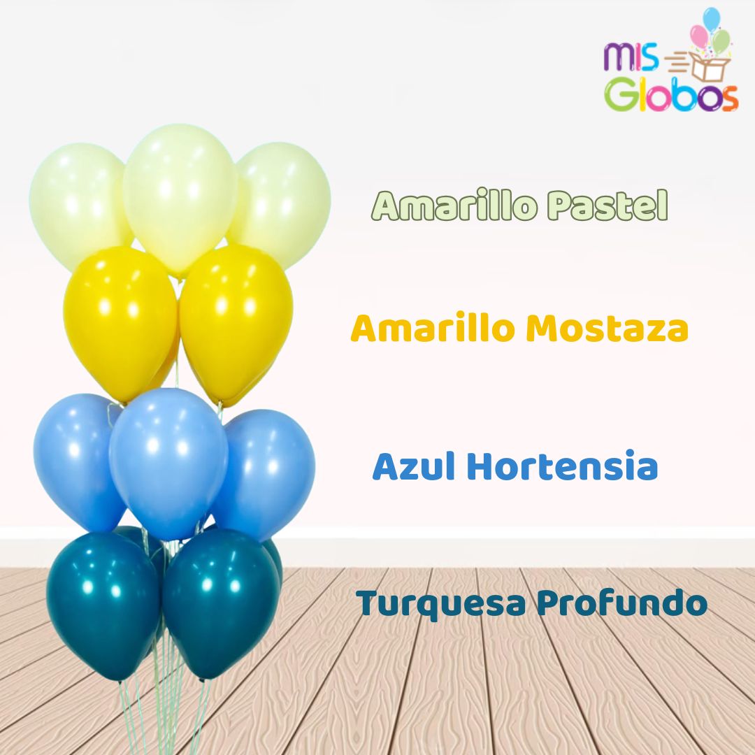 Globo Azul Hortensia mate hinchado con Helio por unidades.