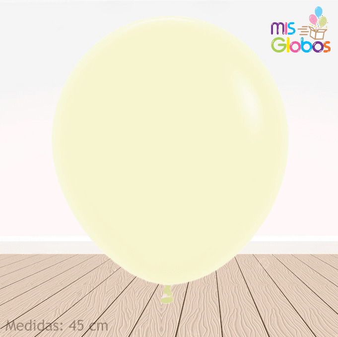 Globo Amarillo Pastel hinchado con Helio por unidades.