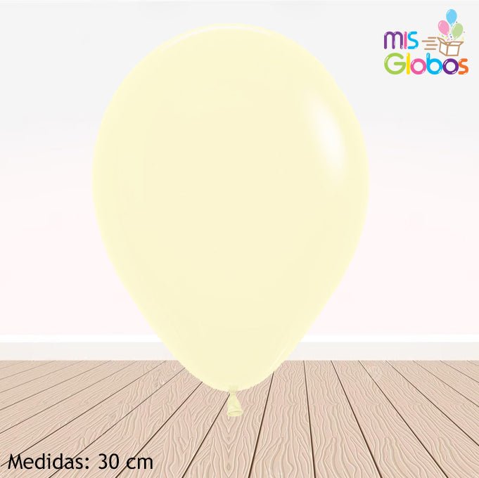 Globo Amarillo Pastel hinchado con Helio por unidades.