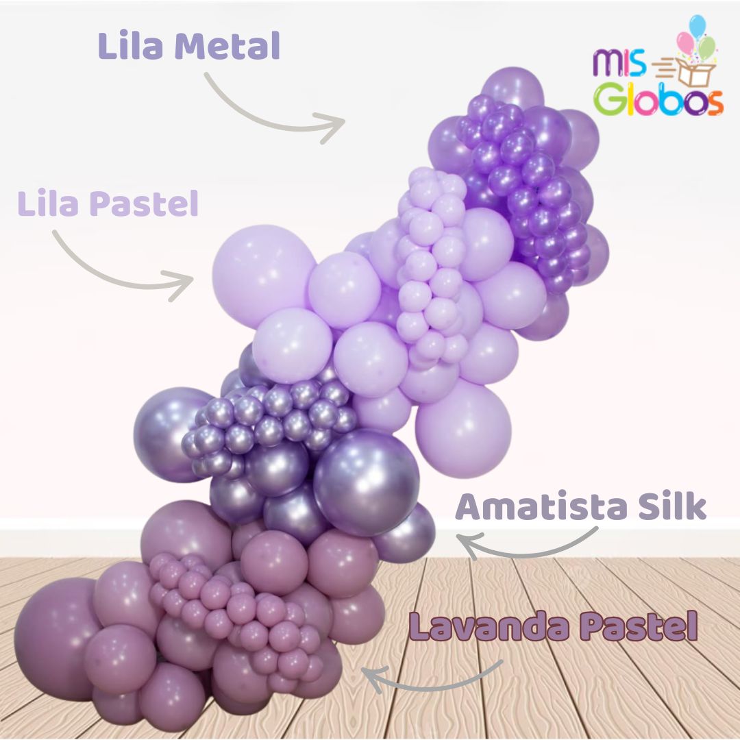 Globo Lavanda Pastel hinchado con Helio por unidades.