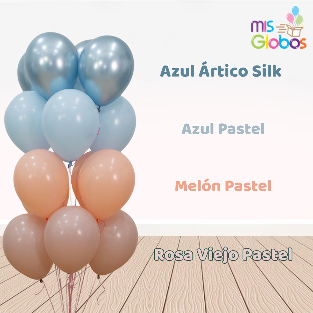 Globo Rosa Viejo Pastel hinchado con Helio por unidades.