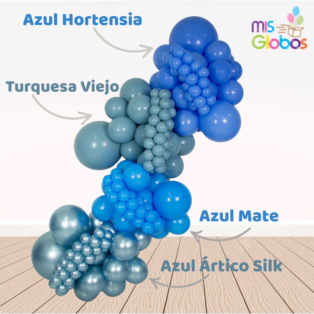 Globo Azul Hortensia mate hinchado con Helio por unidades.