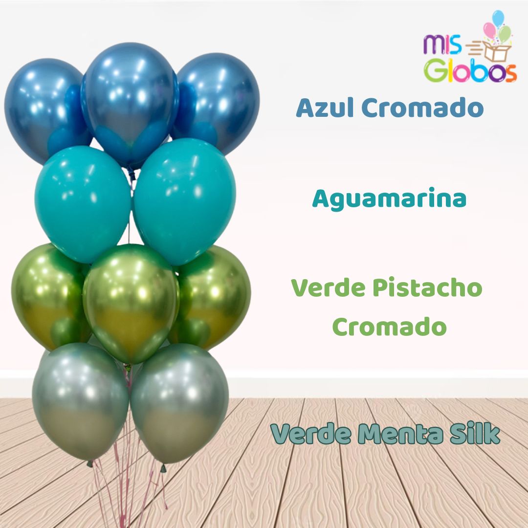 Globo Turquesa mate hinchado con Helio por unidades.
