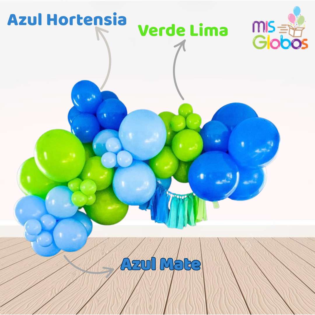 Globo Azul Hortensia mate hinchado con Helio por unidades.
