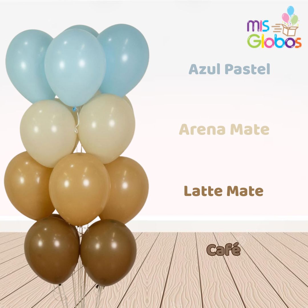Globo Latte mate hinchado con Helio por unidades.