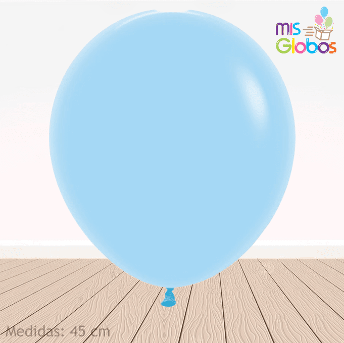 Globo Azul Pastel hinchado con Helio por unidades.