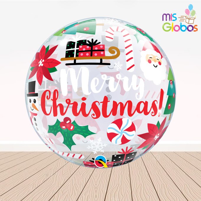 Globo Burbuja Merry Christmas