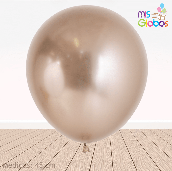 Globo Champagne Cromado hinchado con Helio por unidades. - Mis Globos