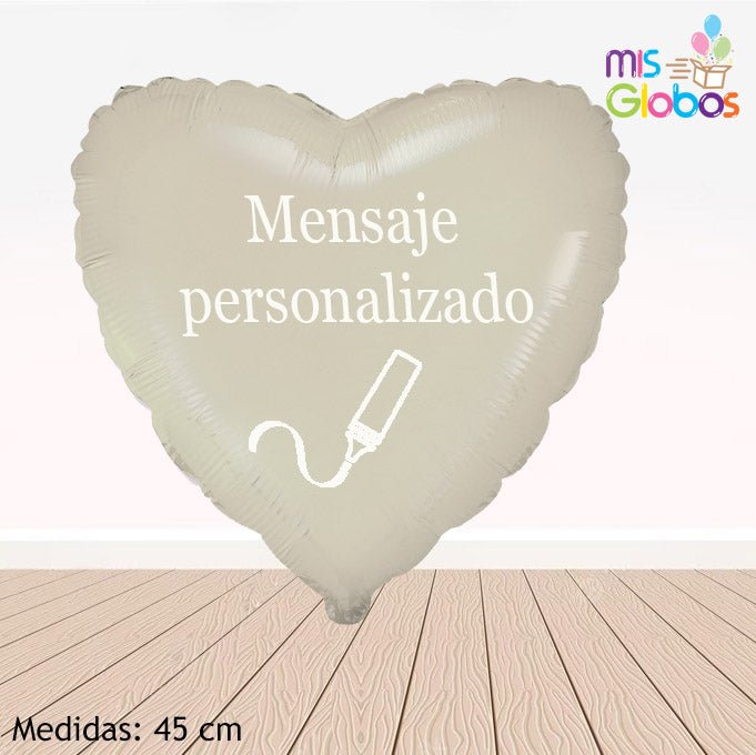 Globo Corazón 45 Cm. Crema - Mis Globos